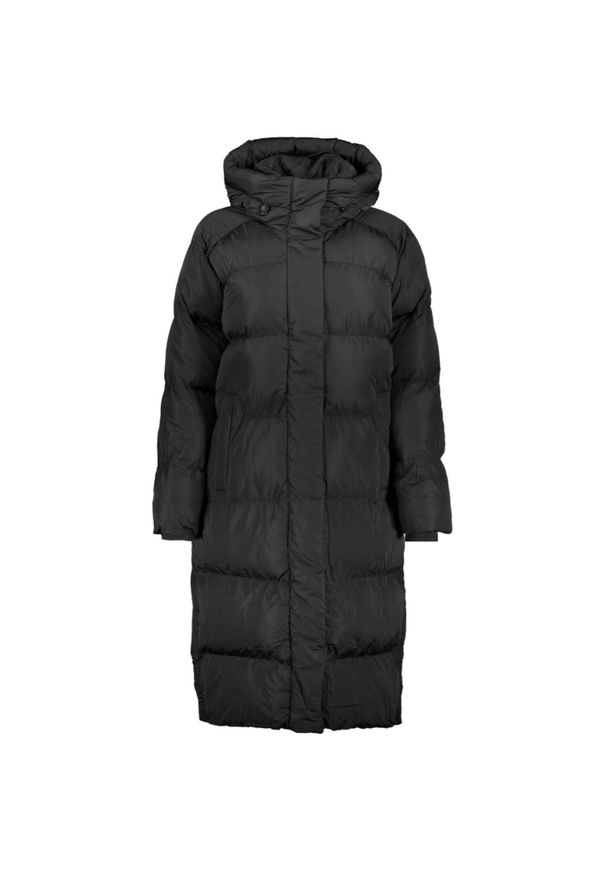 Damska długa kurtka z kapturem Superdry. Typ kołnierza: kaptur. Kolor: czarny. Materiał: puch. Długość rękawa: długi rękaw. Długość: długie. Sezon: zima