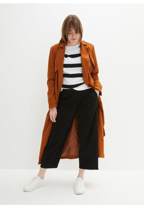 bonprix - Spodnie culotte z czystej bawełny organicznej. Kolor: czarny. Materiał: bawełna