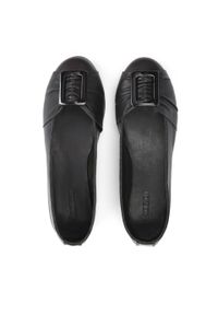 Kazar - Klasyczne czarne baleriny ze skóry z marszczeniem i klamrą. Zapięcie: klamry. Kolor: czarny. Materiał: skóra. Szerokość cholewki: normalna. Wzór: aplikacja. Styl: klasyczny #4