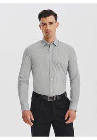 Pako Lorente - PAKO LORENTE - Biała koszula męska mikrowzór. Kolor: biały. Materiał: bawełna. Długość rękawa: długi rękaw. Długość: długie. Sezon: jesień #1