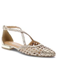 Hot Potatoes by Gioseppo - Czółenka damskie Gioseppo, płaska podeszwa pleciona struktura pasek w kształcie litery T regulowane zapięcie stabilne dopasowanie lekka forma subteln. Zapięcie: pasek. Kolor: srebrny. Wzór: ażurowy. Sezon: lato. Obcas: na płaskiej podeszwie. Styl: elegancki #2