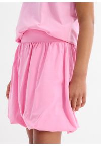 bonprix - Spódnica bombka z elastycznego materiału z bawełną. Kolor: różowy. Materiał: bawełna, materiał. Styl: elegancki #3