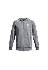 Bluza Under Armour Ua Essential Fleece Fz Hood Dorosłych. Kolor: szary, biały, wielokolorowy. Materiał: poliester, bawełna. Sport: bieganie