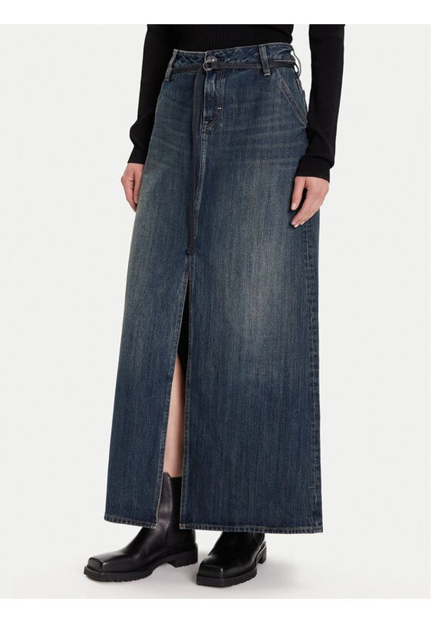 G-Star RAW - G-Star Raw Spódnica jeansowa D25979-D577 Granatowy Baggy Fit. Kolor: niebieski. Materiał: bawełna