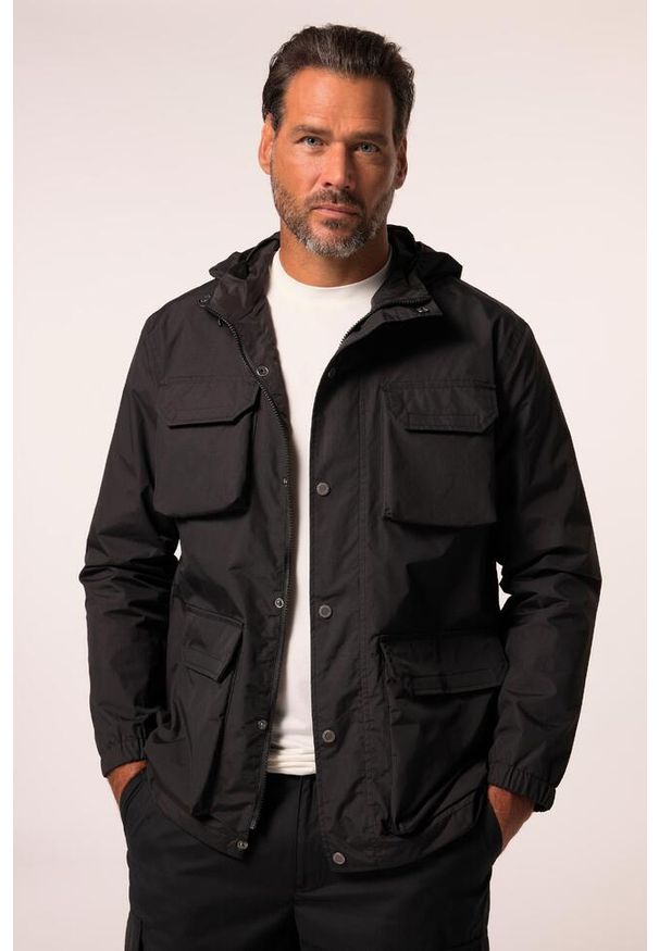JAY-PI - Męska Kurtka funkcyjna outdoor Belly Fit kurtka przeciwdeszczowa. Kolekcja: plus size. Kolor: czarny. Materiał: poliamid, poliester, materiał. Sport: outdoor