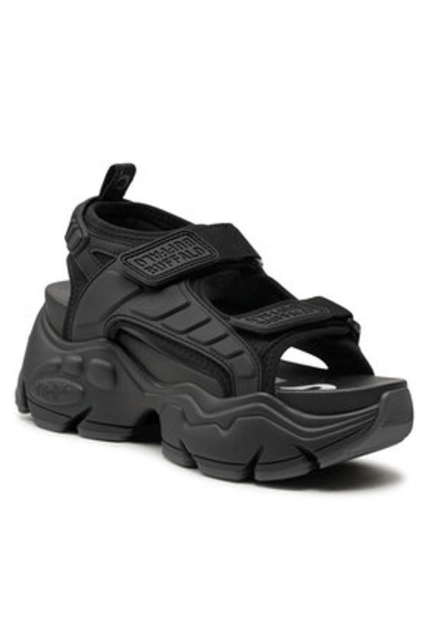 Buffalo Sandały Binary Track 1602159 Czarny. Kolor: czarny. Materiał: skóra