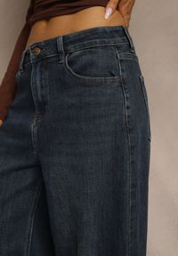 Renee - Niebieskie Jeansy Barrel Fit High Waist Delandria. Okazja: na co dzień. Stan: podwyższony. Kolor: niebieski. Styl: street, casual, elegancki #4