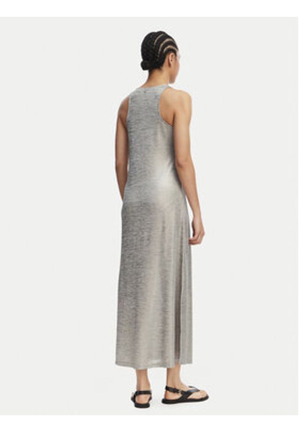 LOLA CASADEMUNT Sukienka codzienna LS2616083 Srebrny Regular Fit. Okazja: na co dzień. Kolor: srebrny. Materiał: syntetyk. Typ sukienki: proste. Styl: casual