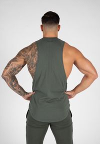 GORILLA WEAR - Tank top fitness męski Milo Drop Armhole. Kolor: zielony. Sport: fitness