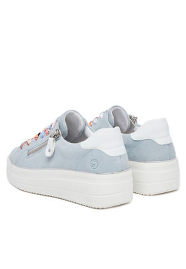 Remonte Sneakersy D1C06-12 Niebieski. Kolor: niebieski. Materiał: zamsz, skóra