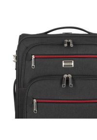 Wittchen - Średnia miękka walizka z czerwonym suwakiem. Kolor: szary. Materiał: poliester #2