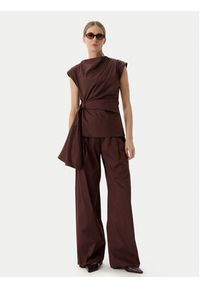 Marella Bluzka Supremo 2613161072 Brązowy Regular Fit. Kolor: brązowy. Materiał: bawełna #5