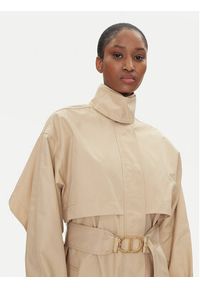 TwinSet - TWINSET Trencz 251TP2661 Beżowy Loose Fit. Kolor: beżowy. Materiał: syntetyk, bawełna