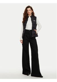 Karl Lagerfeld - KARL LAGERFELD Bezrękawnik 246W1512 Czarny Slim Fit. Typ kołnierza: dekolt w karo. Kolor: czarny. Materiał: syntetyk. Długość rękawa: bez rękawów #3