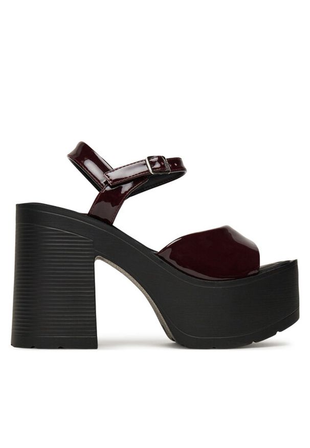 DeeZee Sandały ZB8358-1 Bordowy. Kolor: czerwony. Materiał: skóra