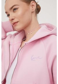 Karl Kani bluza damska kolor różowy z kapturem gładka. Typ kołnierza: kaptur. Kolor: różowy. Długość rękawa: raglanowy rękaw. Wzór: gładki #4