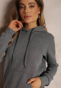 Renee - Ciemnoszara Bluza Basic z Kapturem Corbetes. Typ kołnierza: kaptur. Kolor: szary. Materiał: dresówka, polar, tkanina, prążkowany. Długość rękawa: długi rękaw. Długość: długie. Wzór: gładki, jednolity