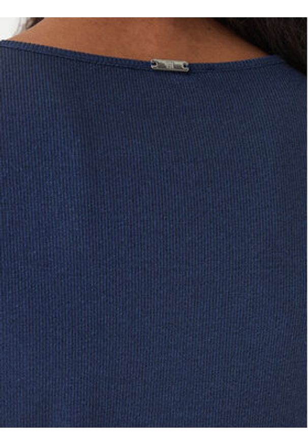 Fracomina T-Shirt FS26ST7008K420Q7 Granatowy Slim Fit. Kolor: niebieski. Materiał: wiskoza