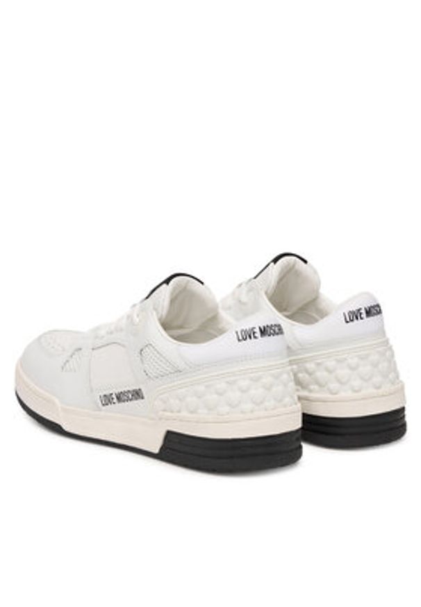 Love Moschino - LOVE MOSCHINO Sneakersy JA15084G1OIKB10A Biały. Kolor: biały. Materiał: skóra