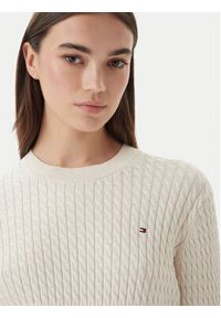 TOMMY HILFIGER - Tommy Hilfiger Sweter WW0WW44993 Écru Regular Fit. Kolor: kremowy. Materiał: bawełna #3
