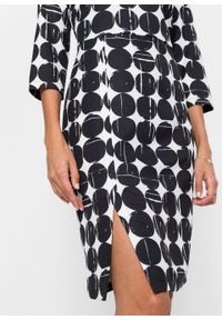 Sukienka ołówkowa bonprix czarno-biały wzorzysty. Kolor: czarny. Typ sukienki: ołówkowe #6