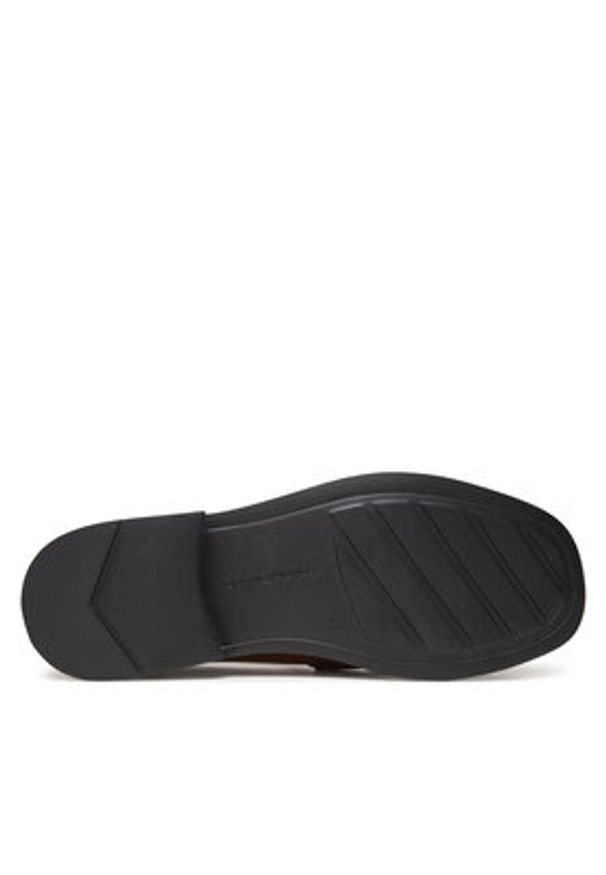 TOMMY HILFIGER - Tommy Hilfiger Lordsy Crest Squarish Toe Penny Loafer FW0FW08633 Brązowy. Kolor: brązowy. Materiał: skóra