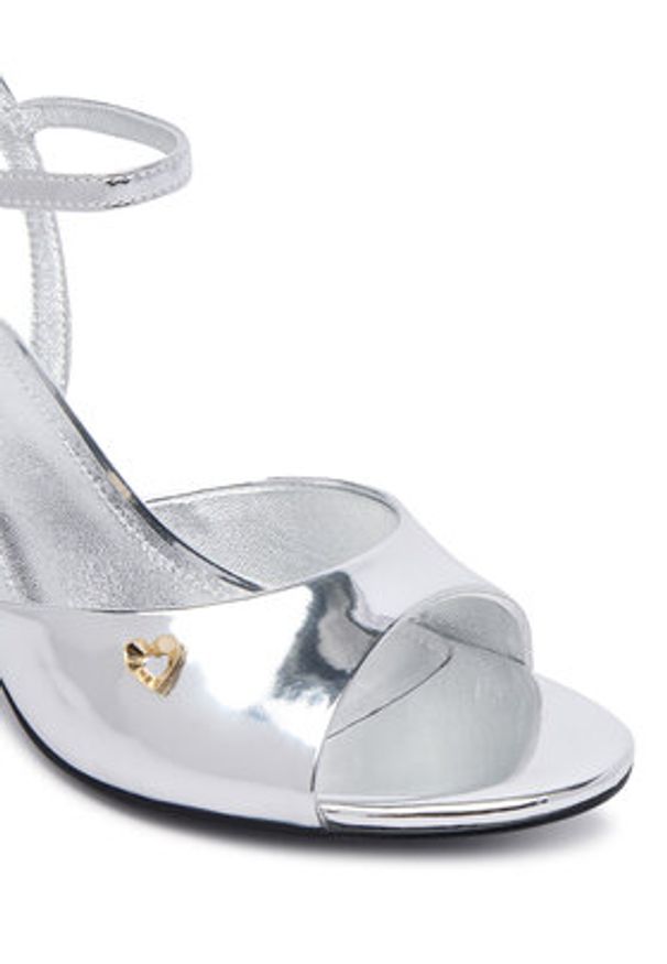 Love Moschino - LOVE MOSCHINO Sandały JA16107G0OJE090B Srebrny. Kolor: srebrny. Materiał: skóra