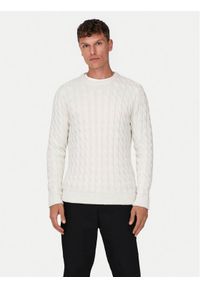 Only & Sons Sweter 22026504 Écru Regular Fit. Materiał: bawełna, syntetyk