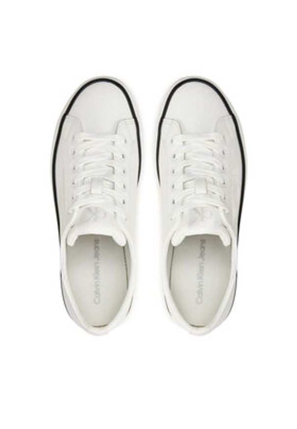 Calvin Klein Jeans Tenisówki Bold Vulc Flatf Low Lth In YW0YW01633 Biały. Kolor: biały. Materiał: skóra