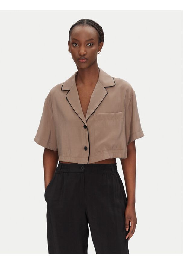 ACCESS FASHION Koszula 53-7043-405 Beżowy Loose Fit. Kolor: beżowy. Materiał: syntetyk