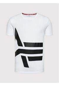 Alpha Industries T-Shirt Side Logo 118508 Biały Regular Fit. Kolor: biały. Materiał: bawełna #4
