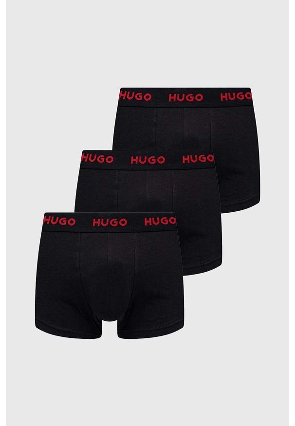 Hugo - HUGO bokserki 3-pack męskie kolor czarny. Kolor: czarny