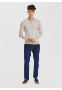 Pako Lorente - Sweter polo w kolorze beżowym. Okazja: na co dzień. Typ kołnierza: polo. Kolor: beżowy. Materiał: wiskoza, poliamid. Sezon: jesień. Styl: casual #2