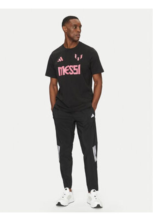 Adidas - adidas Koszulka techniczna Messi Name and Number Graphic JM3551 Czarny Regular Fit. Kolor: czarny. Materiał: bawełna