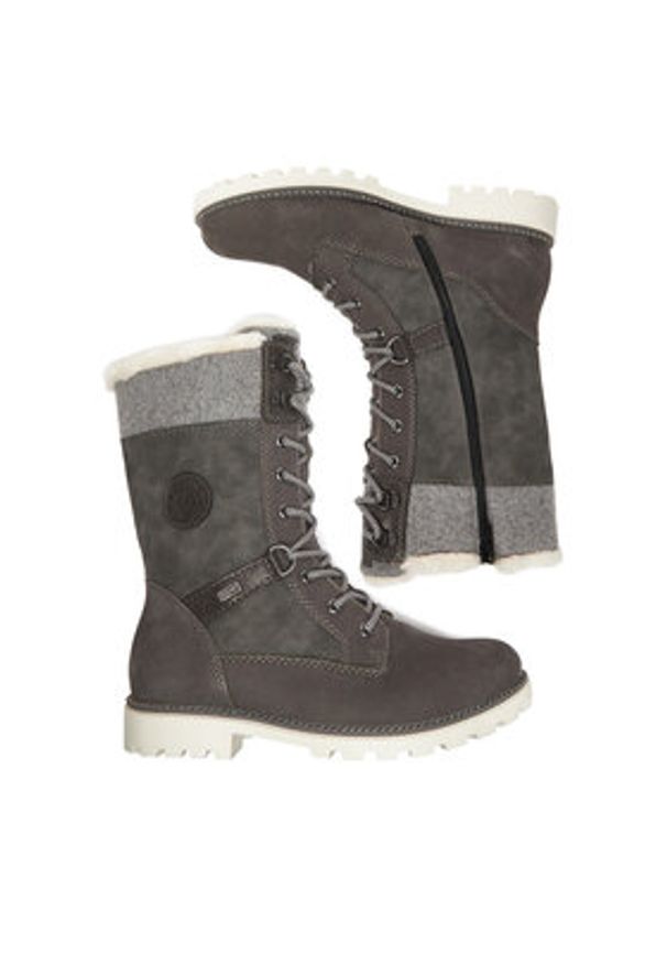 Remonte Trzewiki CEO-D8474-45 Szary. Kolor: szary. Materiał: nubuk, skóra