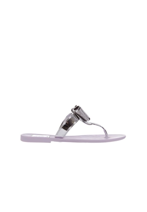 TG - Japonki T&G Fashion 22-118 Lila, Róż/ Srebro, Guma - 39. Kolor: fioletowy. Materiał: tworzywo sztuczne. Wzór: aplikacja, paski. Sezon: lato