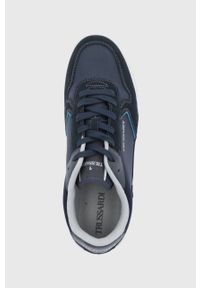 Trussardi Jeans - Trussardi Buty kolor granatowy. Nosek buta: okrągły. Zapięcie: sznurówki. Kolor: niebieski. Materiał: guma