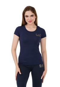 EA7 Emporio Armani - EA7 Granatowy damski t-shirt, Rozmiar M. Kolor: niebieski #3