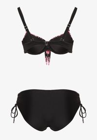 Born2be - Różowe Bikini Biustonosz z Wiązaniem i Majtki Typu Figi Norettia. Kolekcja: plus size. Kolor: różowy. Materiał: jeans
