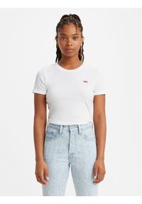 Levi's® T-Shirt Ribbed Baby 37697-0000 Biały Classic Fit. Kolor: biały. Materiał: wiskoza