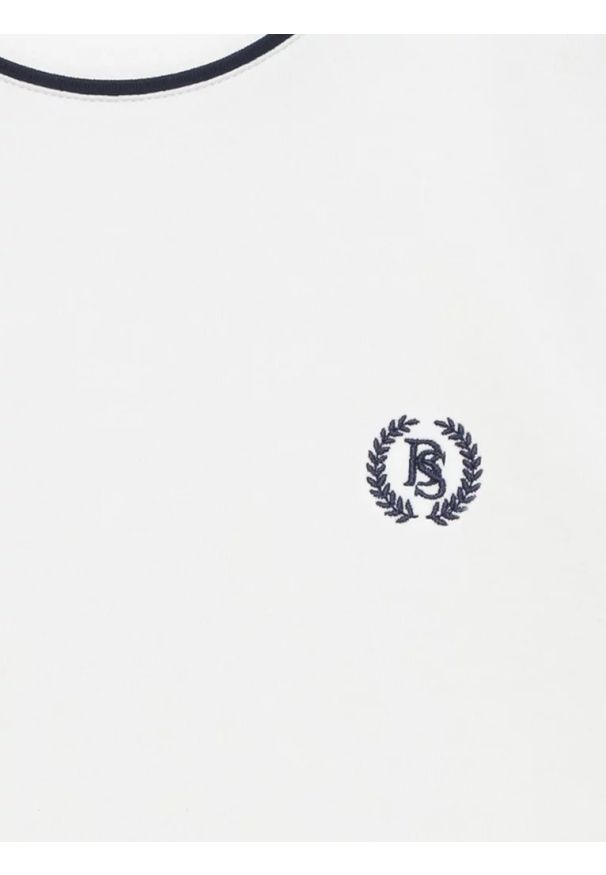 Big-Star - Koszulka damska z kontrastowym wykoŅczeniem kremowa Lemoure 102. Kolor: kremowy. Materiał: dzianina. Wzór: haft