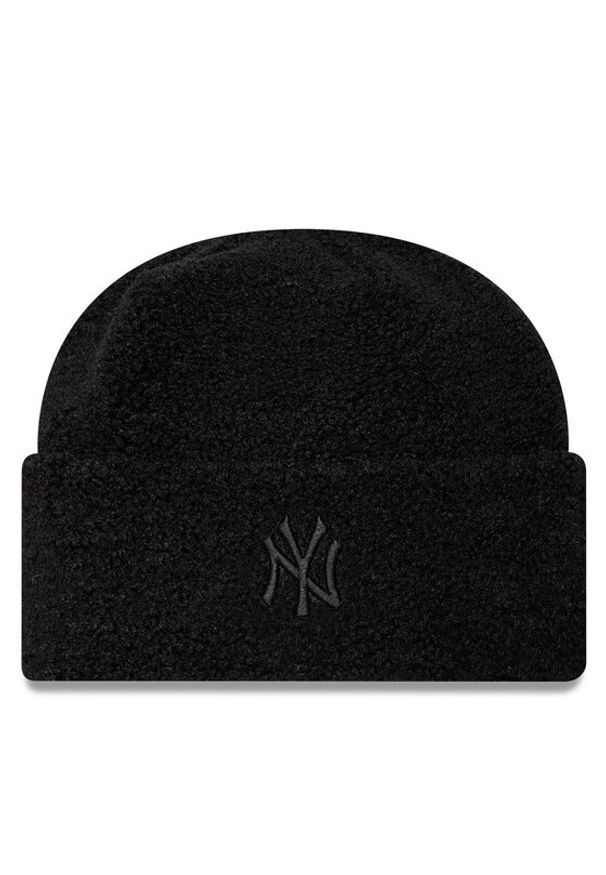 New Era Czapka Borg New York Yankees Cuff Knit Beanie 60580757 Czarny. Kolor: czarny. Materiał: materiał, poliester