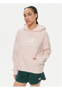 New Balance Bluza WT41504 Różowy Oversize. Kolor: różowy. Materiał: bawełna