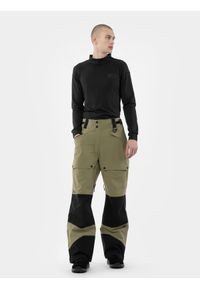 4f - Spodnie snowboardowe membrana 15 000 męskie. Kolor: oliwkowy, brązowy, wielokolorowy. Materiał: materiał. Sezon: zima. Sport: snowboard #1