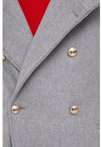 DKNY - Dkny płaszcz wełniany kolor szary przejściowy dwurzędowy. Okazja: na co dzień. Kolor: szary. Materiał: wełna. Styl: casual, klasyczny #6