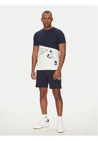 Lacoste T-Shirt TH0031 Granatowy Regular Fit. Kolor: niebieski. Materiał: syntetyk, bawełna #3