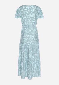 Born2be - Jasnoniebieska Sukienka z Bawełną i Geometrycznym Wzorem Lunavella. Okazja: na spacer, na co dzień. Kolor: niebieski. Materiał: bawełna. Wzór: geometria. Sezon: lato. Typ sukienki: proste. Styl: casual, elegancki #5