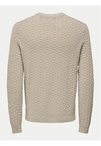 Only & Sons Sweter 22026559 Beżowy Regular Fit. Kolor: beżowy. Materiał: bawełna #3