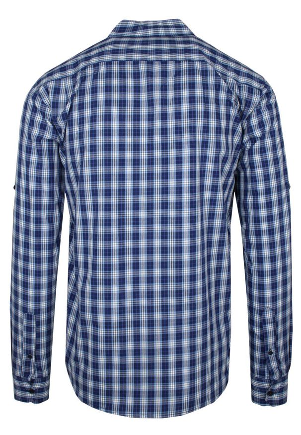 Pako Jeans - Koszula Casualowa, Granatowa w Kratkę z Kiszonką, Bawełniana, Długi Rękaw -PAKO JEANS. Okazja: na co dzień. Kolor: niebieski. Materiał: bawełna. Długość rękawa: długi rękaw. Długość: długie. Wzór: kratka. Styl: casual