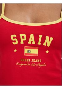 Guess Jeans Top W6YP20 K4202 Czerwony Slim Fit. Kolor: czerwony. Materiał: bawełna #4